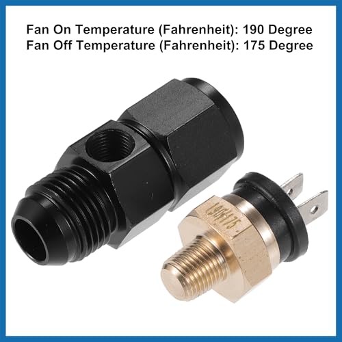 1 Set Auto Engine Temperature Cooling Fan Switch Fitting Adapter 8AN 190’F On