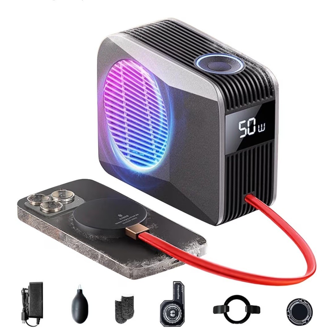 Phone Cooler for Gaming, Live Streaming, 50W Magnetic Cell Phone Cooler with Low