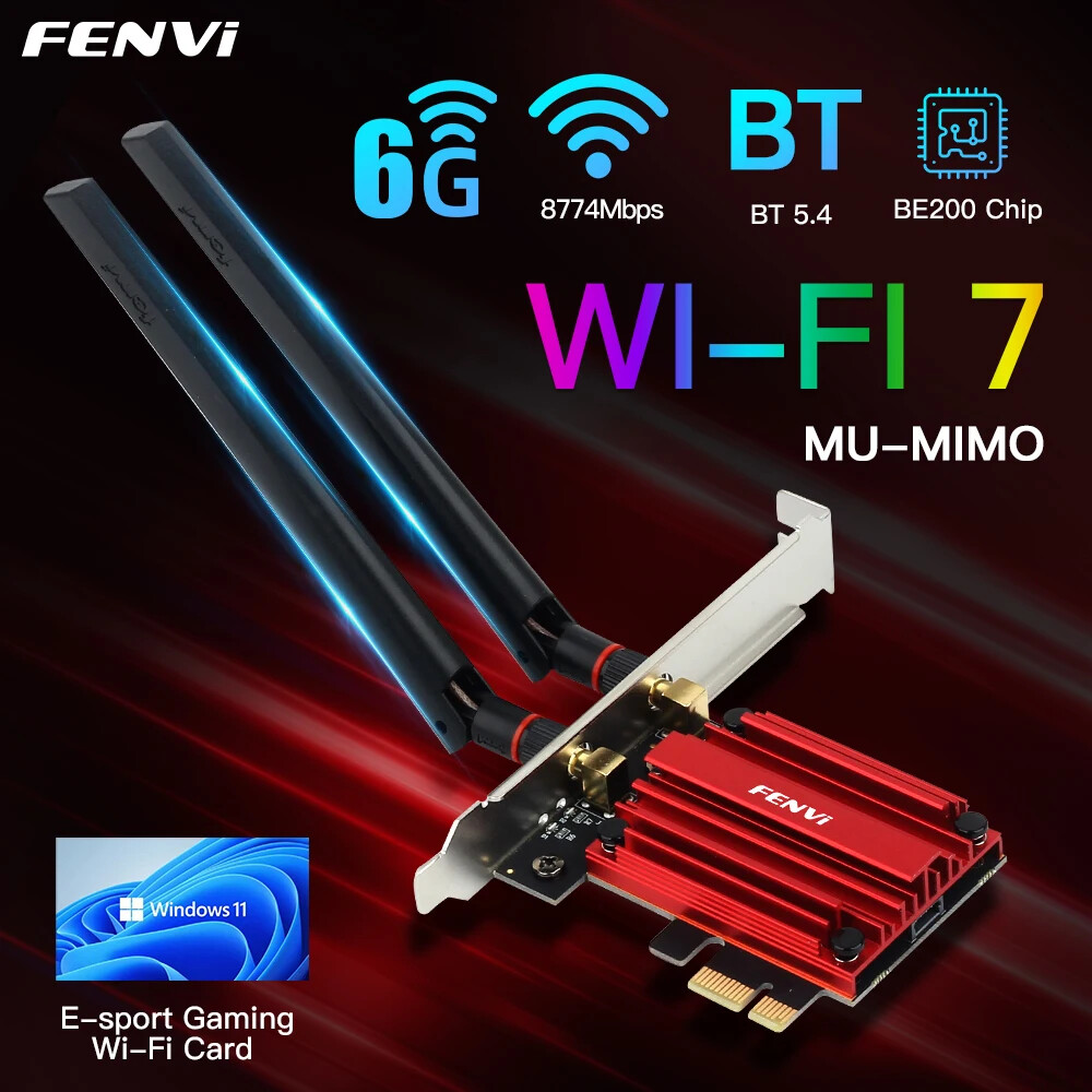 Wireless Network Adapter WIFI 7 PCIE WiFi Adapter For Bluetooth 5.4 2.4G/5G/6GHz