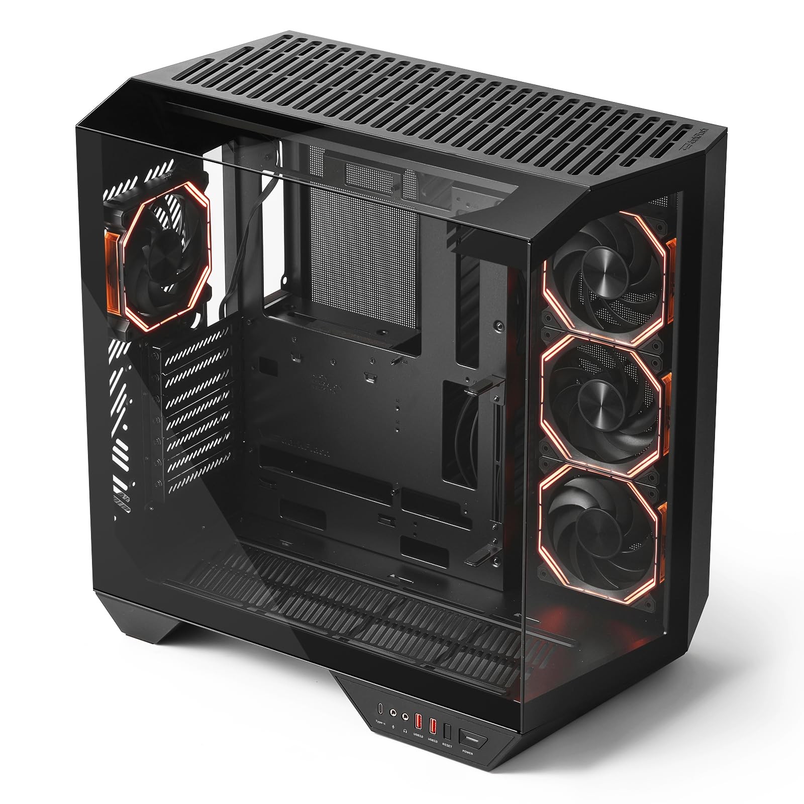 darkFlash Full-Tower ATX Gaming PC Case, Back Plug-i