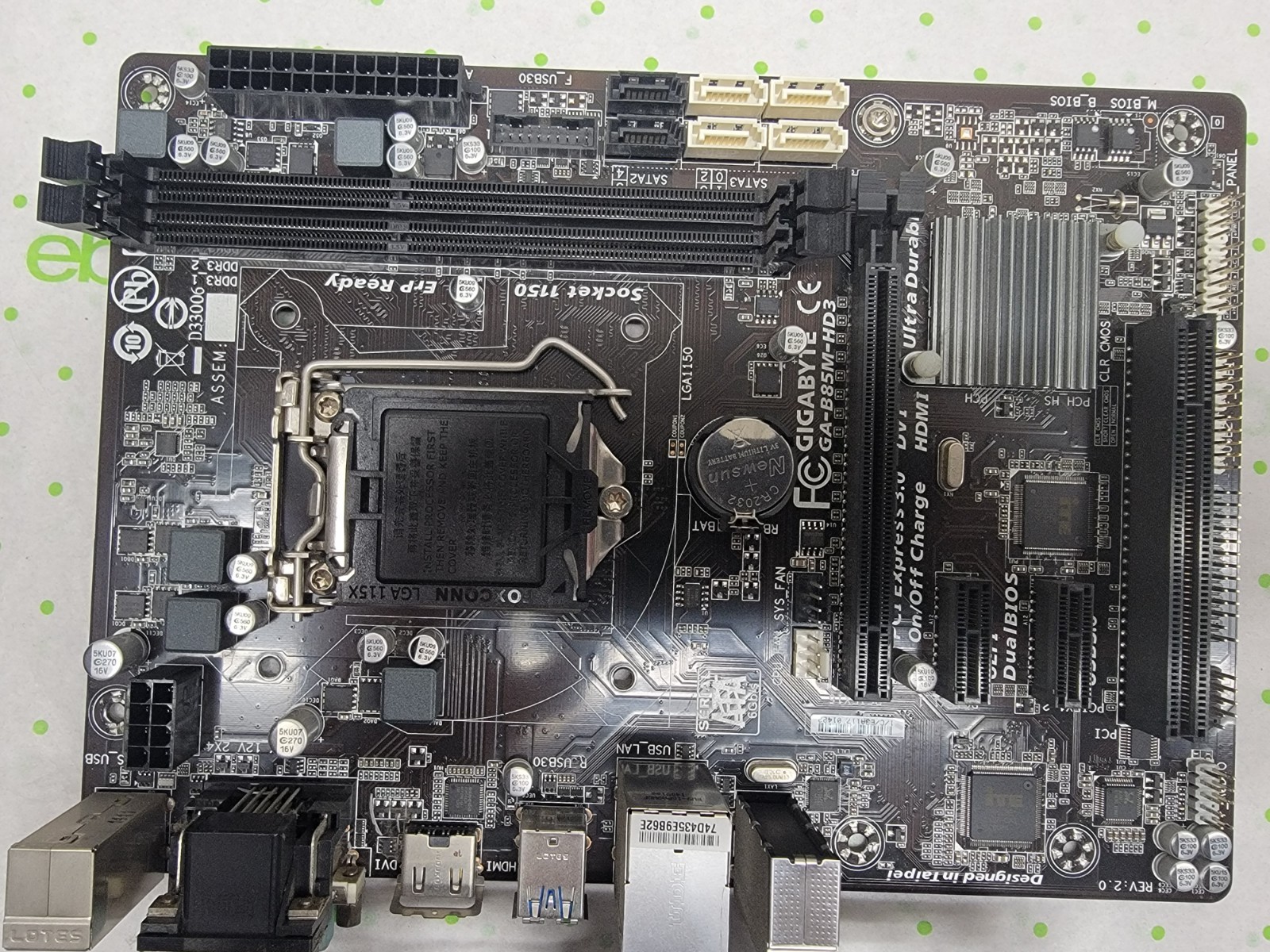 Gigabyte GA-B85M-HD3 Socket 1150 Motherboard with Backplate