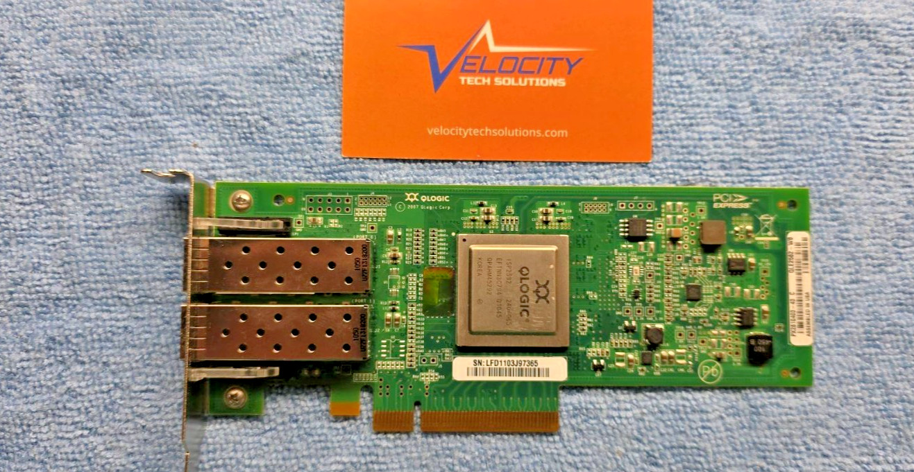Q-Logic QLE2562-WB Dual Port Fibre Channel Host Bus Adapter Half Height bracket