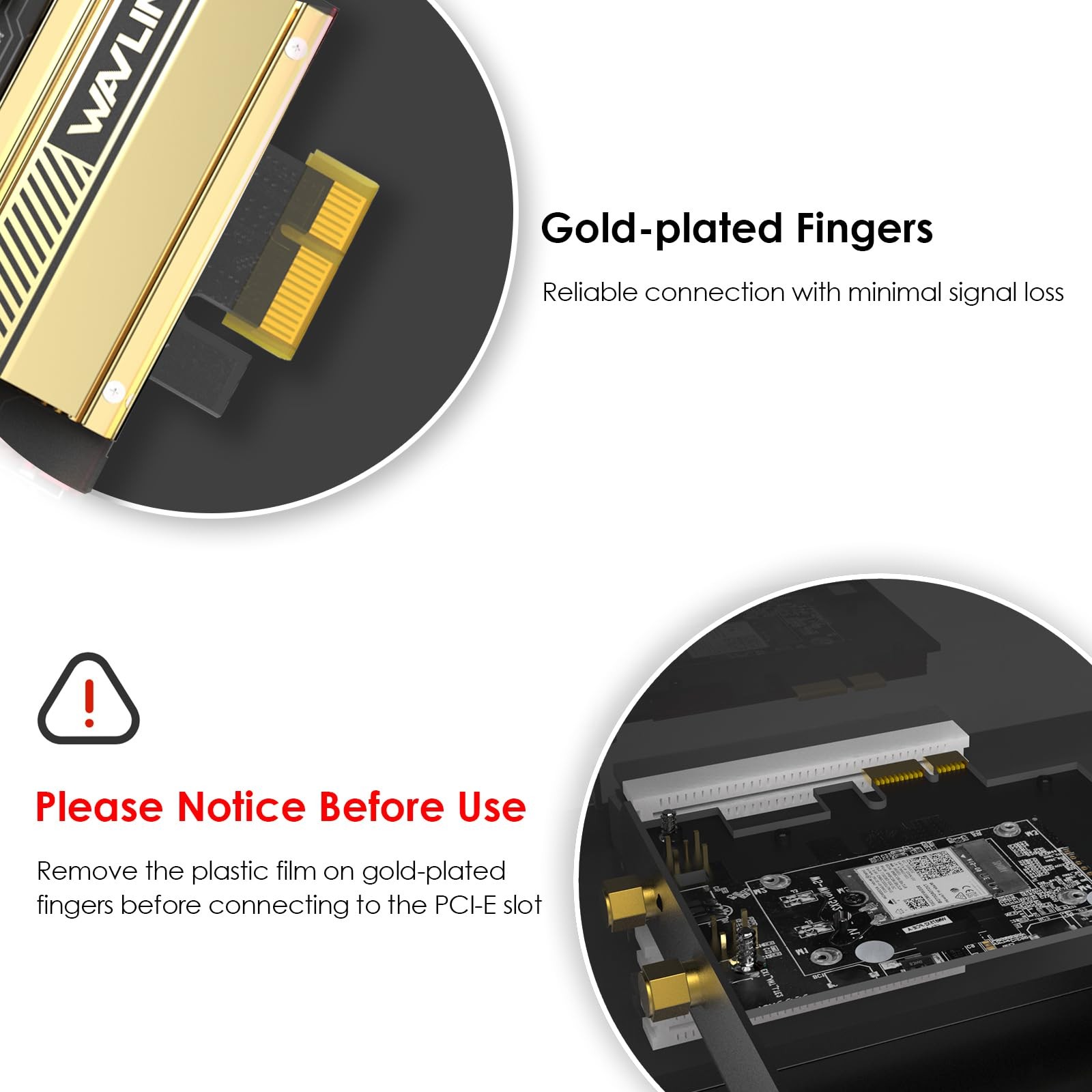 WAVLINK WiFi 6E PCIe AX5400M Card, 2024 Network Card Tri-Band AX210…