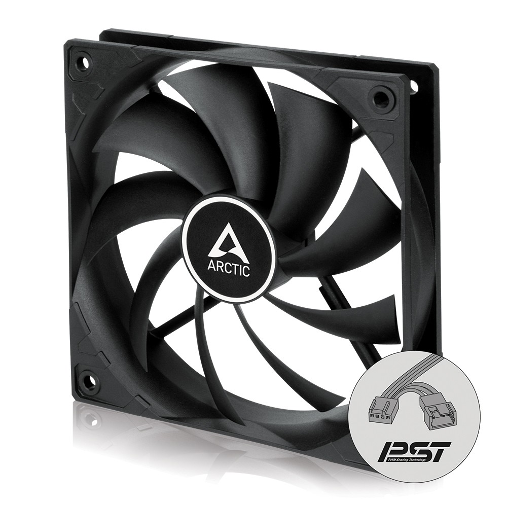 ARCTIC F12 PWM PST (Black) 120 mm PWM PST Case Fan quiet motor Computer PC