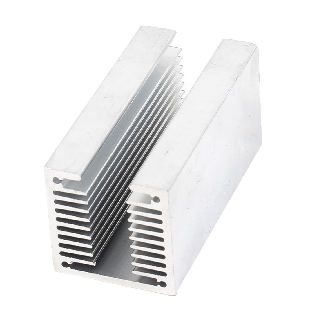 Metal U Slotted Aluminium Radiator Heatsink Heat Sink 80x40x40mm Silver Tone