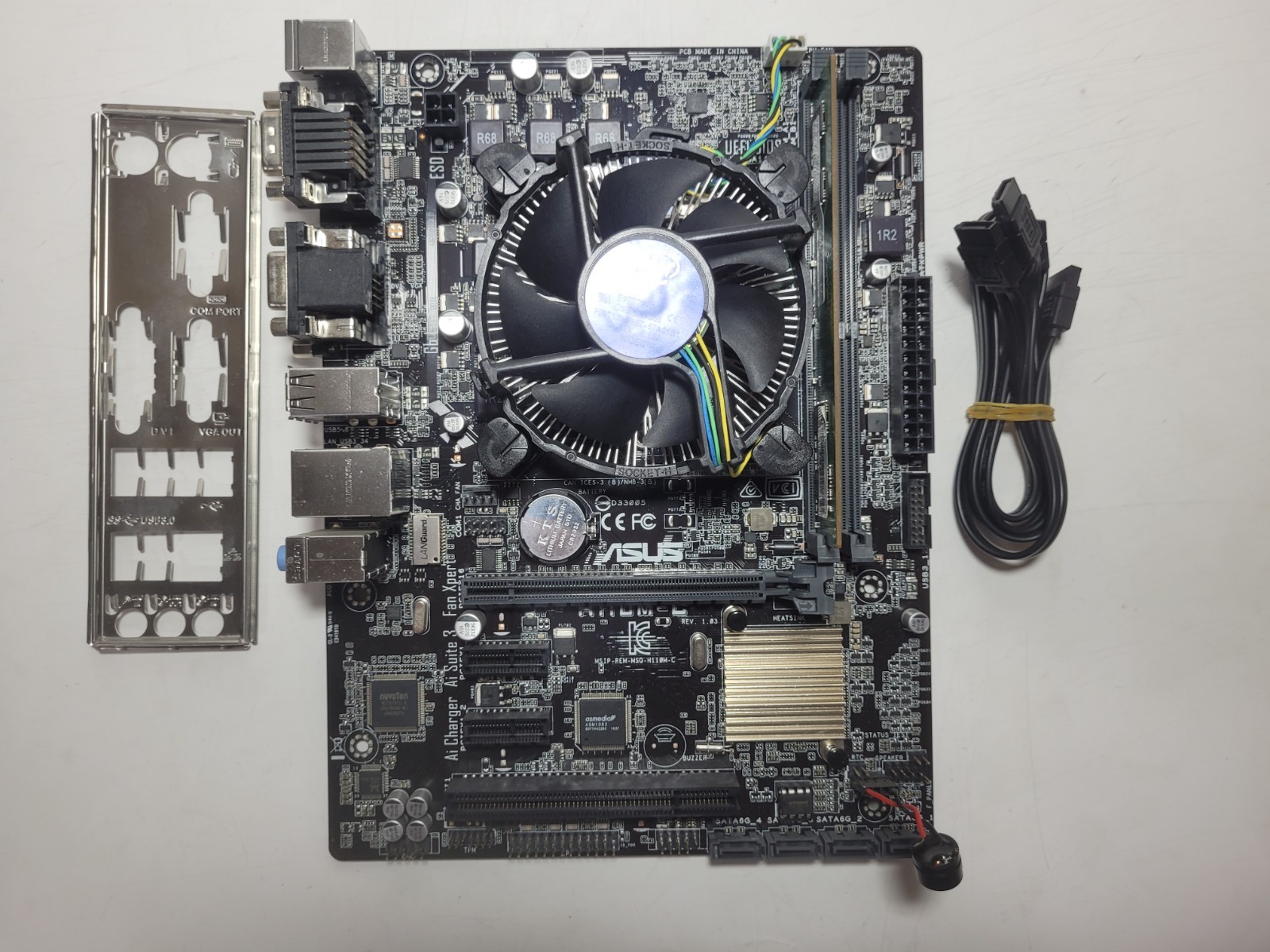 Asus H110M-C Motherboard Core i5-6500, 4GB RAM, IO Shield #1343