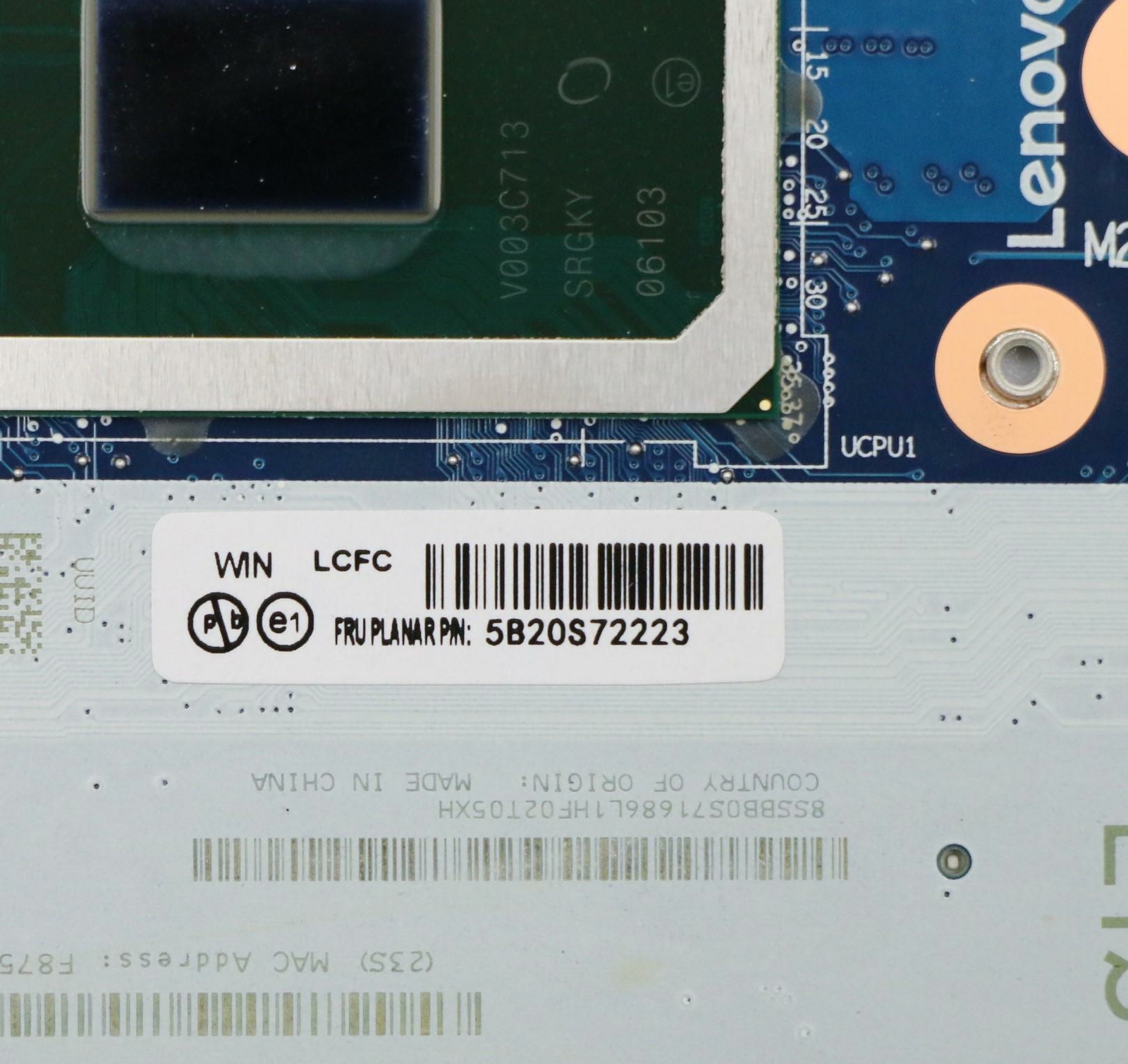 5B20S72223 For Lenovo ThinkPad E15 20RD 20RE i5IG Motherboard i5-10210U