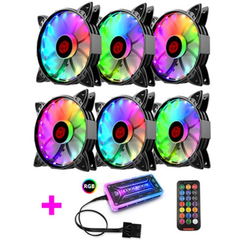 120mm for Case Fan, RGB for Case Fans,12V-3/4pin RGB for Case Fans Coolmoon with
