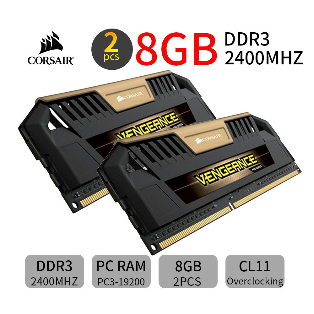 Corsair Vengeance Pro 16GB 2x8GB DDR3 2400MHz PC3-19200 Overclocking RAM Gold AB