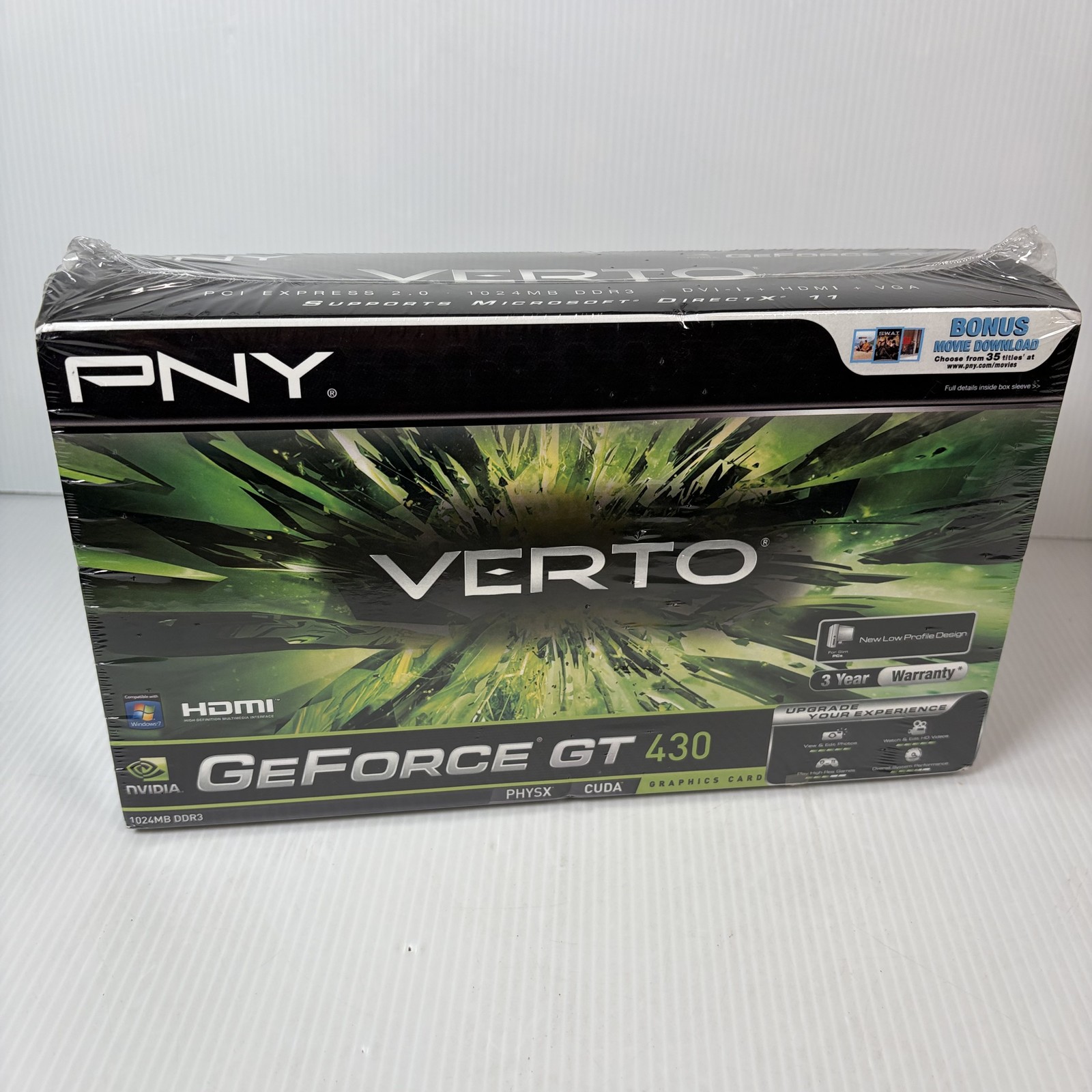 PNY VERTO NVIDIA GeForce GT 430 1GB DDR3 PCI-E 2.0 Graphics Card HDMI DVI-I VGA