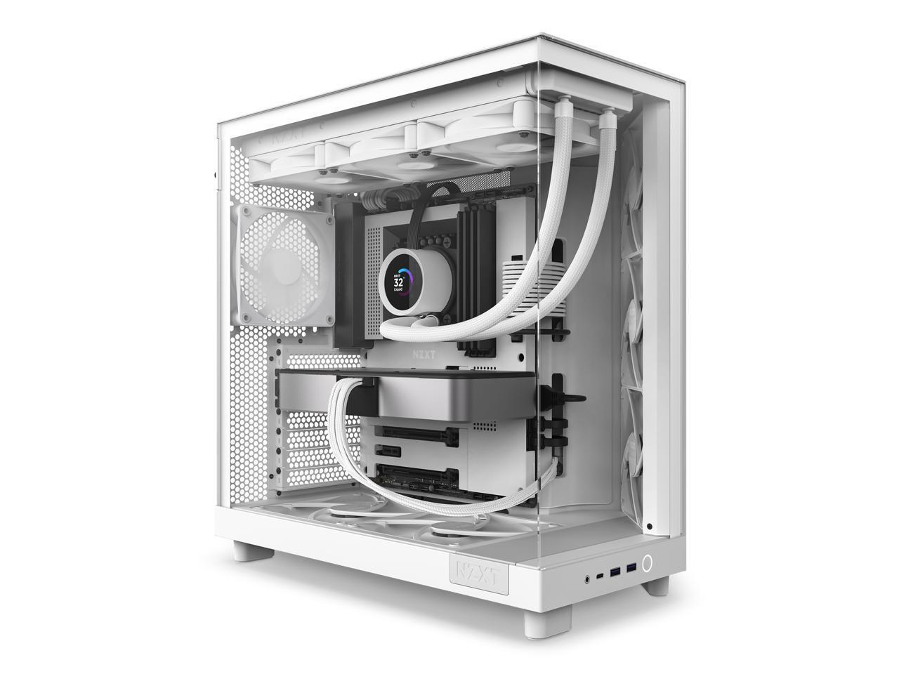 NZXT H6 FLOW – Compact Dual-Chamber Mid-Tower Airflow ATX PC Case, White