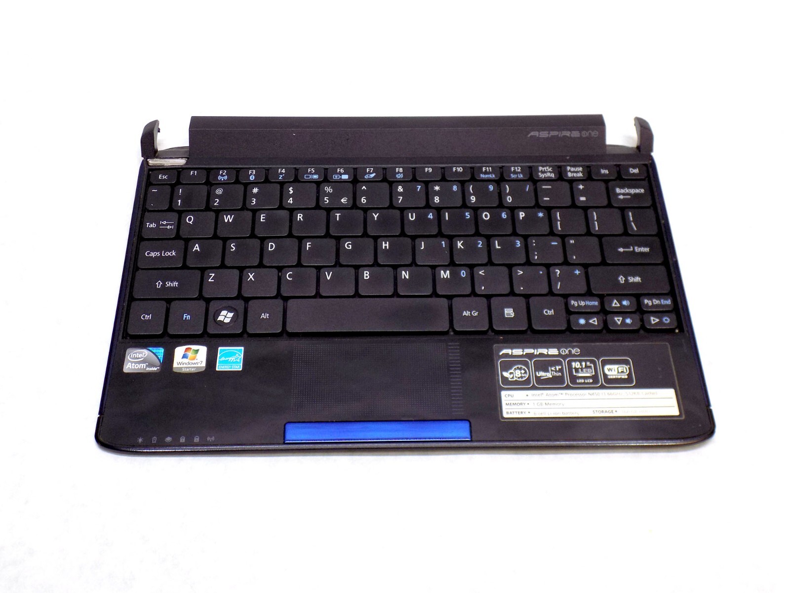 Acer Aspire One 532h-2268 Palmrest Touchpad LUSAL0D27694 Keyboard Assembly