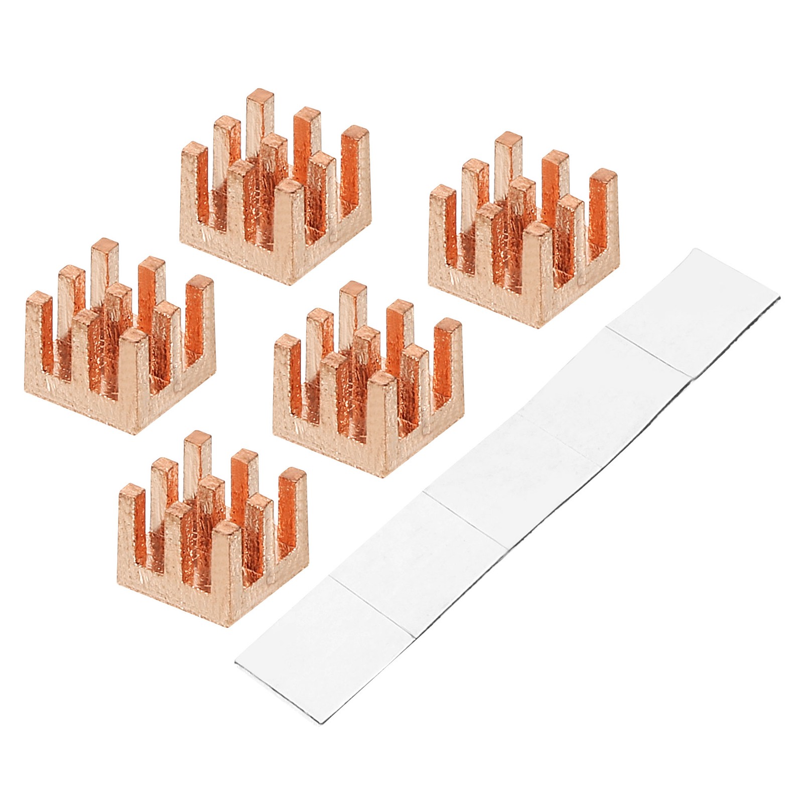 5pcs Copper Heatsink 6 x 6 x 5mm Self Adhesive for IC Chipset Cooler