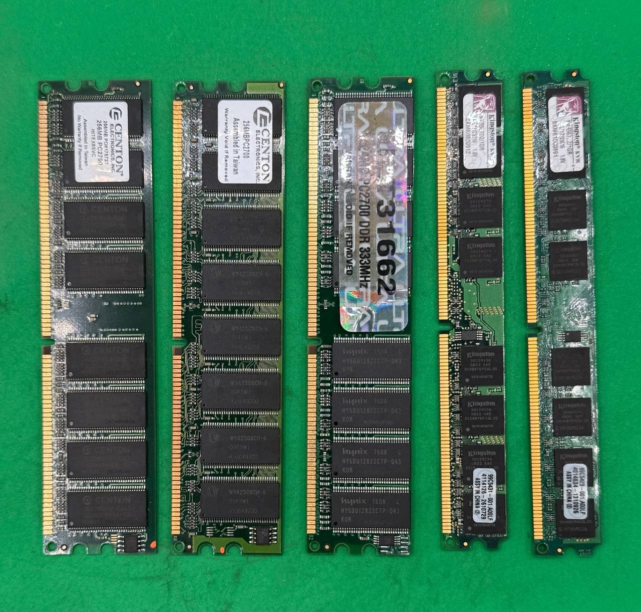 Lot of 5 nos Desktop RAM DIMMs Kingston Centon PC2700 DDR DDR2 Mixed RE