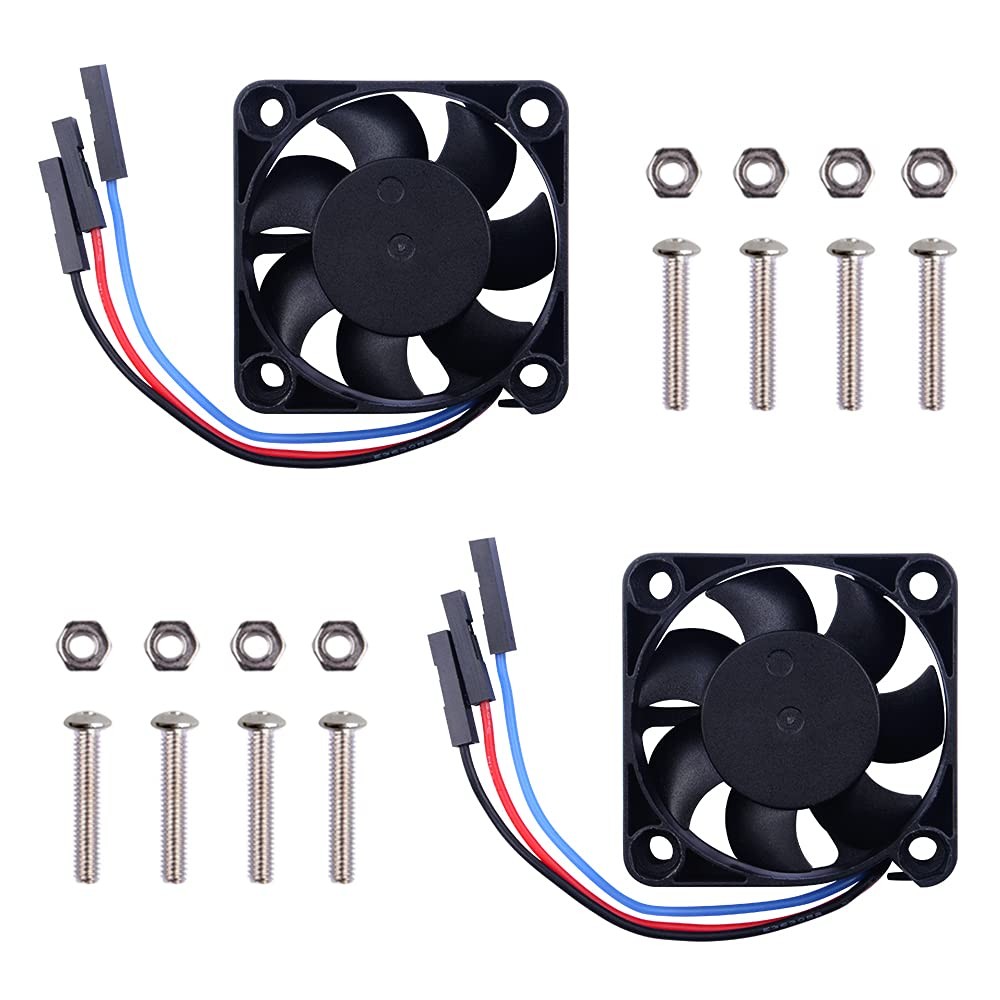 2PCS PWM Controllable Quiet 4010 Fan 40x40x10mm DC 5V for Raspberry Pi 4, 3
