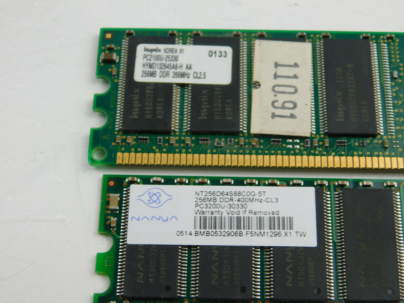 Memory RAM Nanya Elixir V Data Hynix 256MB DDR Lot 5 Pieces