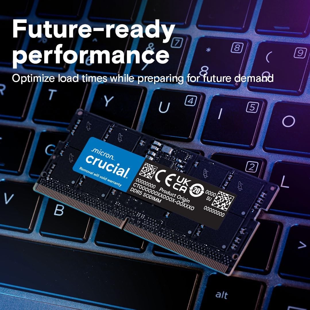 Crucial 64GB (2x32GB)DDR5 RAM 5600MHz (or 5200MHz or 4800MHz) Laptop Memory Kit