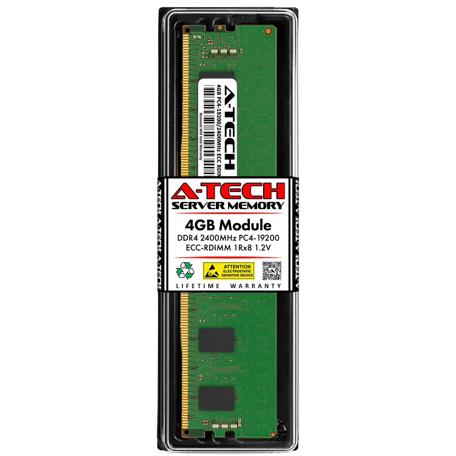 A-Tech 4GB 1Rx8 PC4-19200R RDIMM DDR4 2400 MHz ECC Registered Server Memory RAM