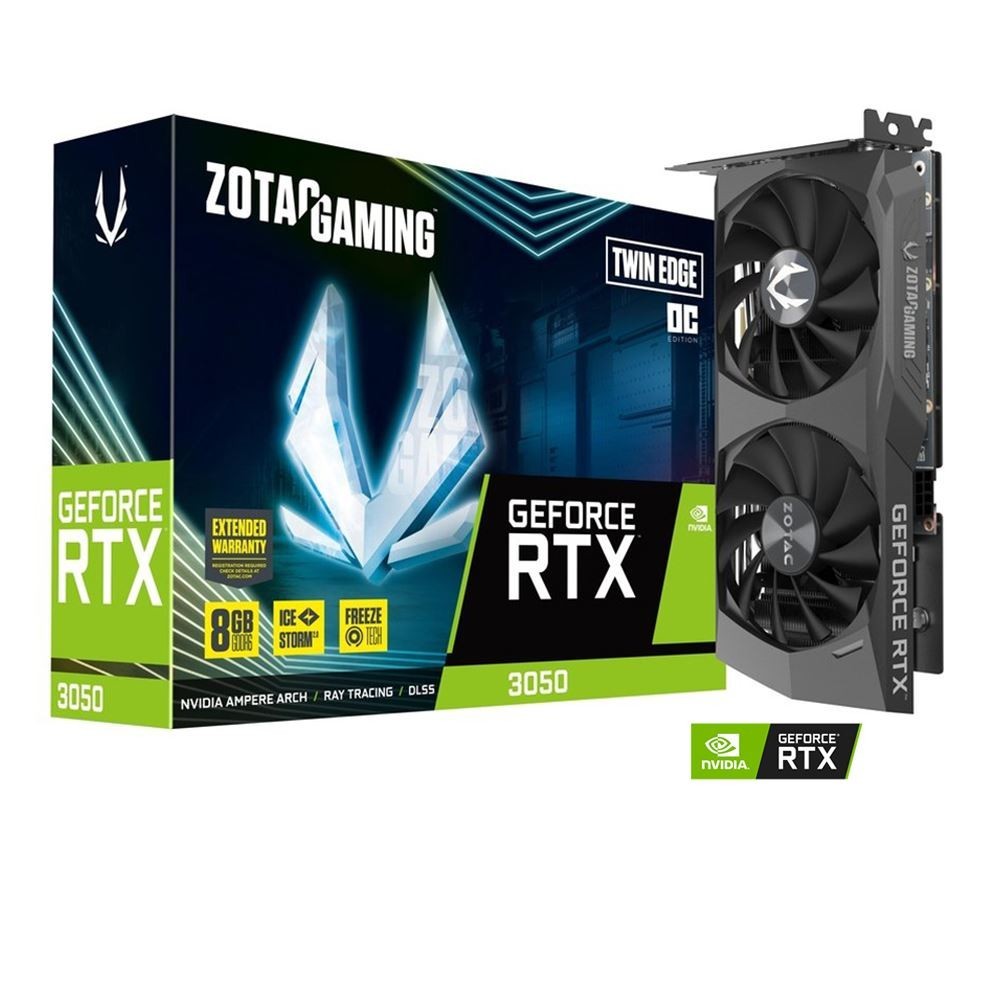 Zotac nVidia GeForce RTX 3050 Twin Edge OC 8GB GDDR6 PCIe 4.0 Graphics Card