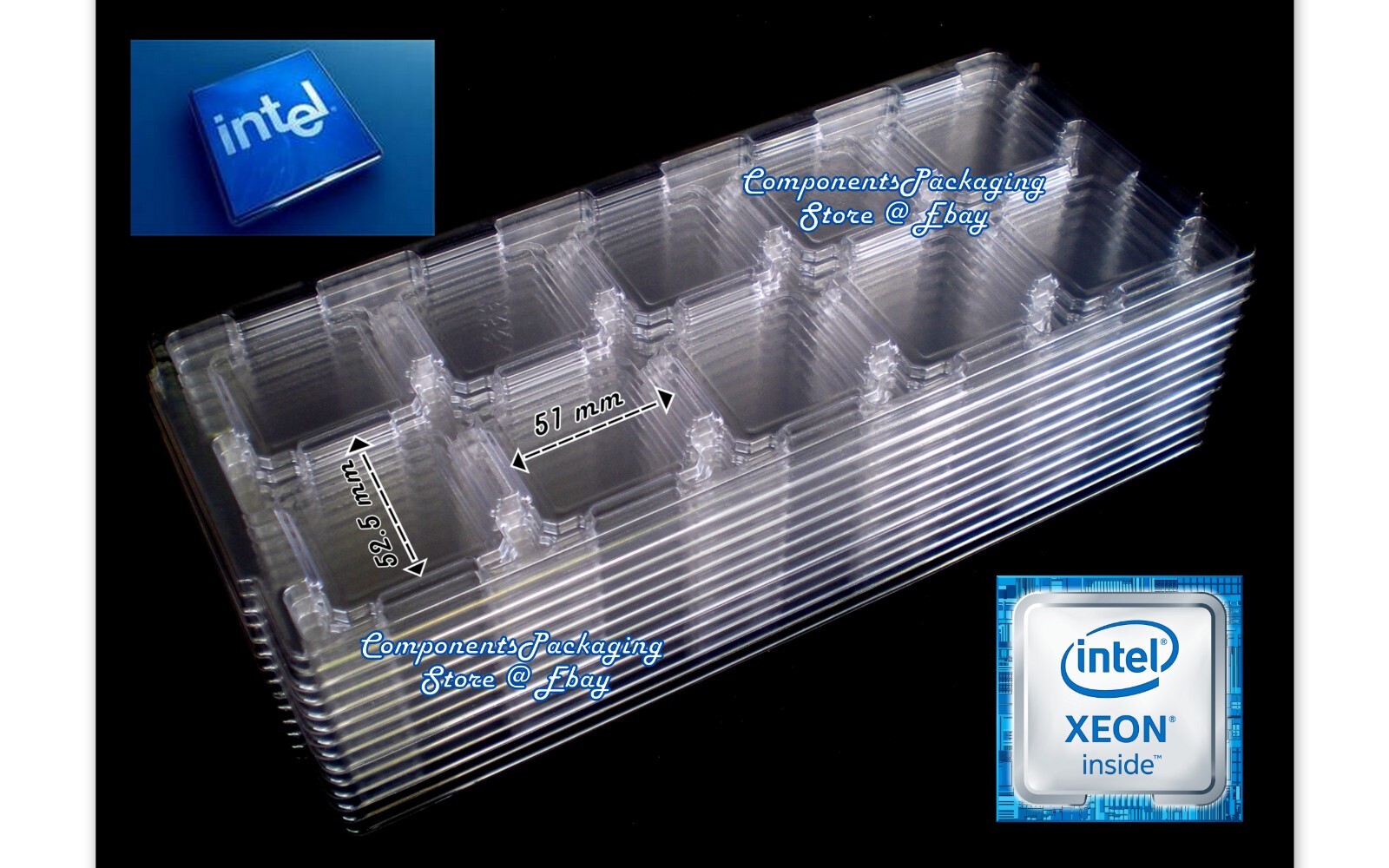 30 – Socket LGA2011 CPU Tray for Xeon E5 51x 52.5 mm Processor – Fits 300 CPUs