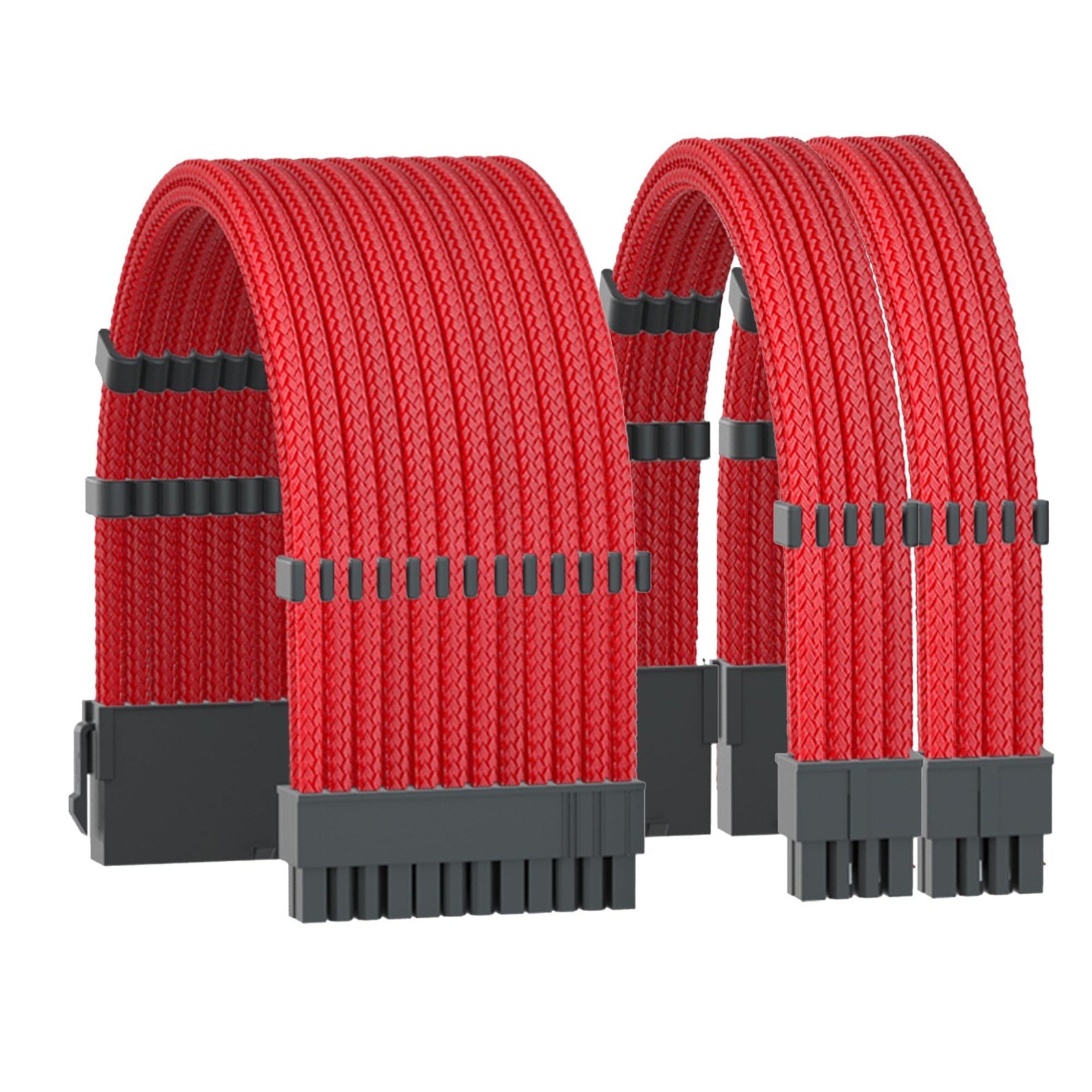 Power Supply PSU Cable Extension Kit,18AWG Sleeved 1x 24pin ATX/2x 8(4+4) pin…