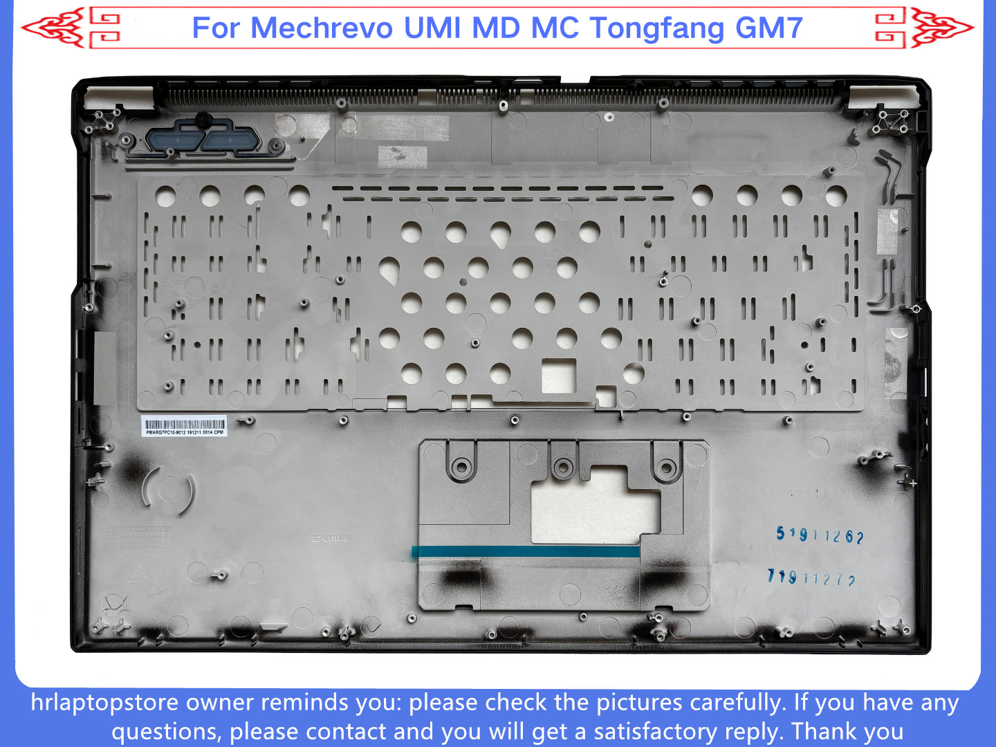 New for Mechrevo UMI MD MC Tongfang GM7 Upper Case Palmrest Cover Black