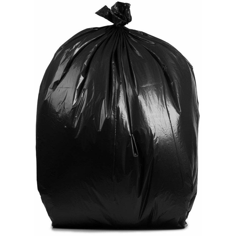 50-60 Gallon Contractor Bags: Black, 6 Mil, 36×58, 25 Bags.