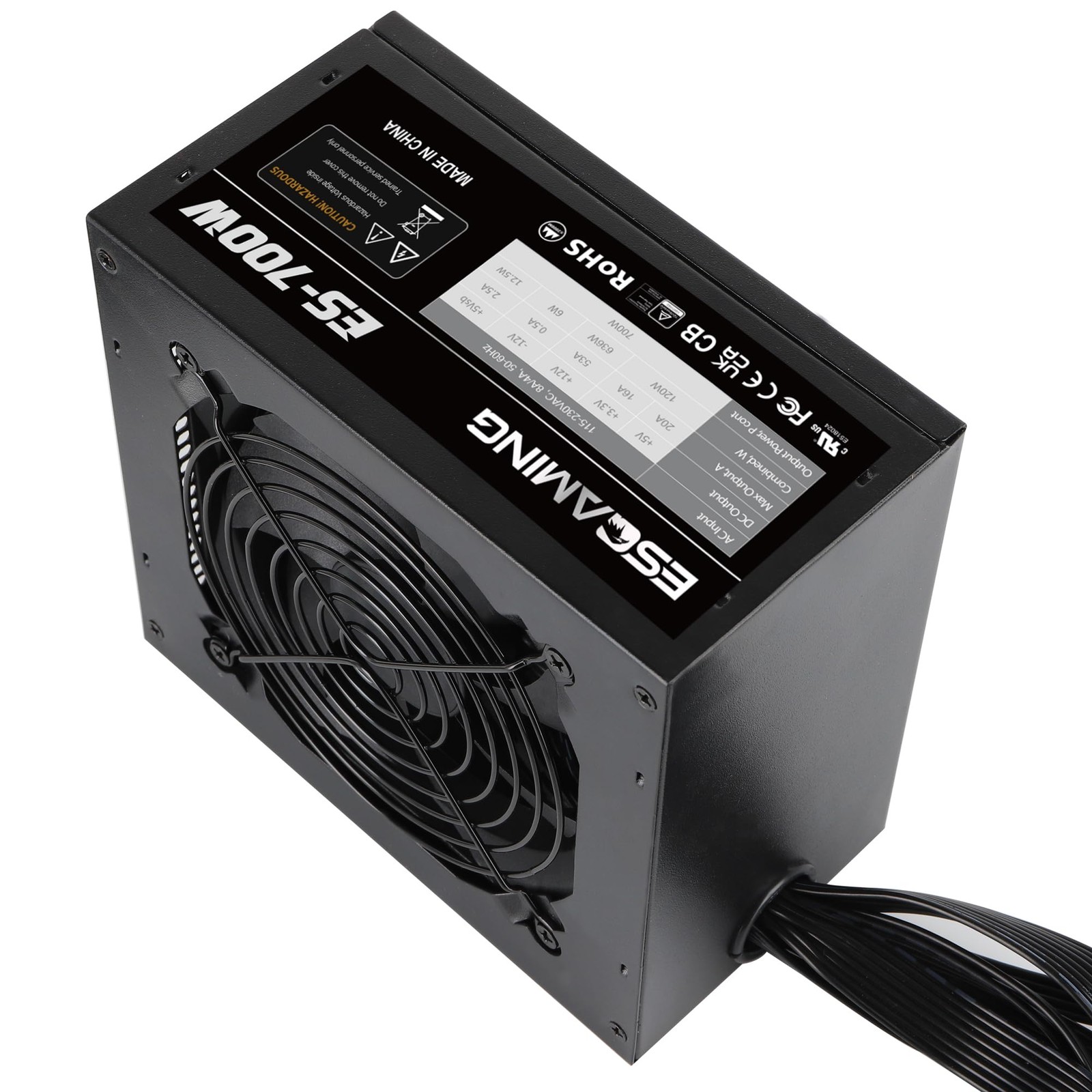 700W ATX Power Supply NonModular 120mm Ultra Quiet Cooling Fan PSU Desktop