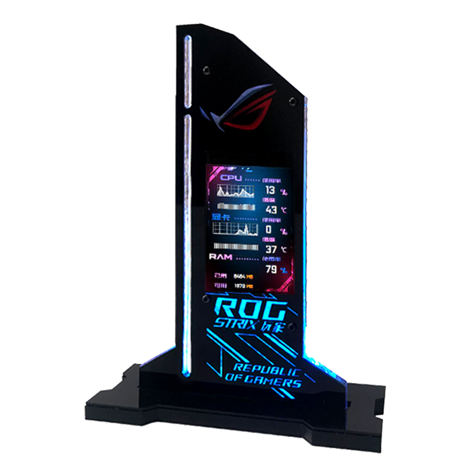 Graphic Video Card Bracket VGA Holder 2.4″ LCD RGB CPU GPU RAM Monitor