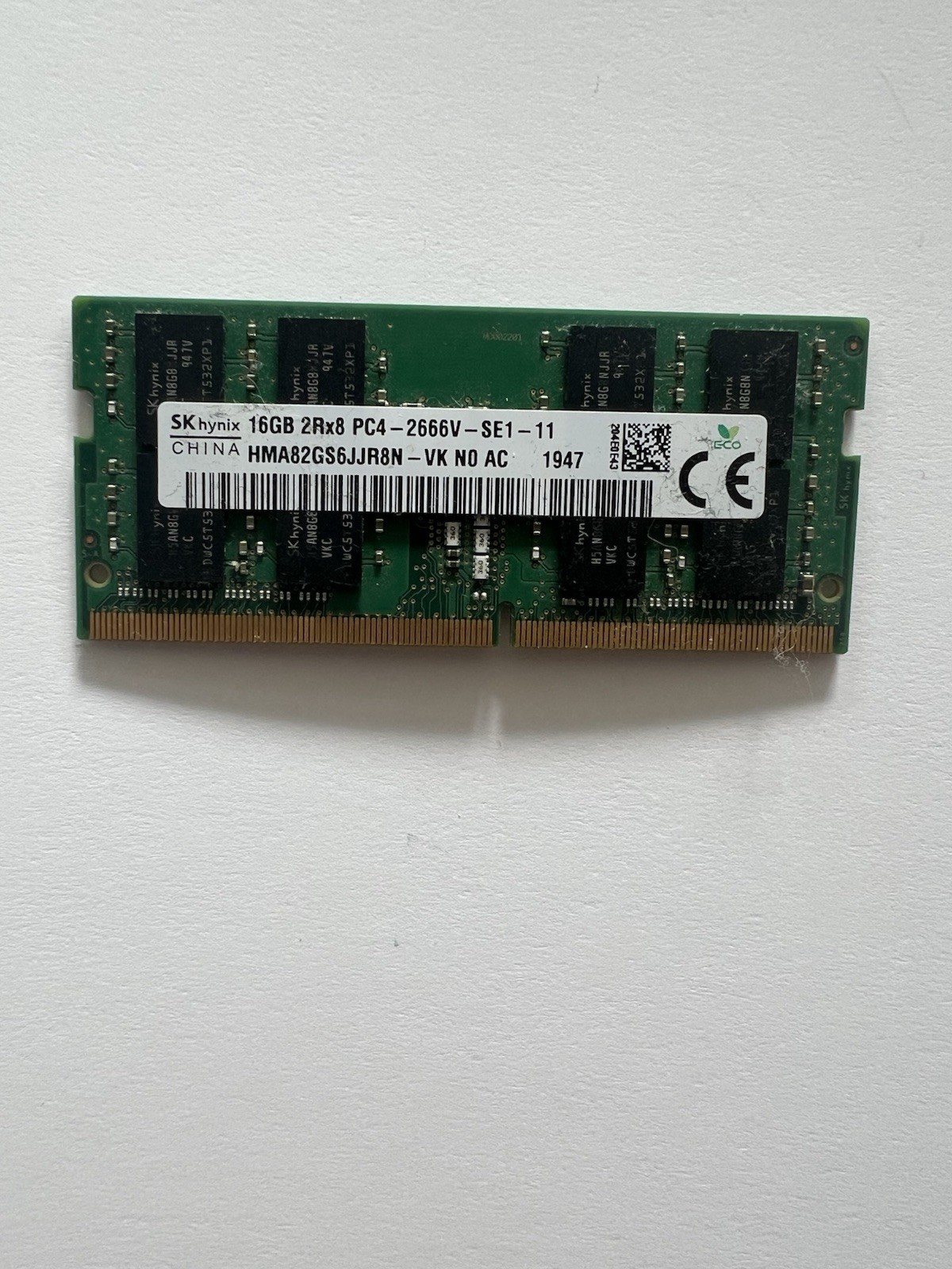 SK hynix 16GB DDR4 PC4-2666V SODIMM Laptop Memory HMA82GS6CJR8N-VK