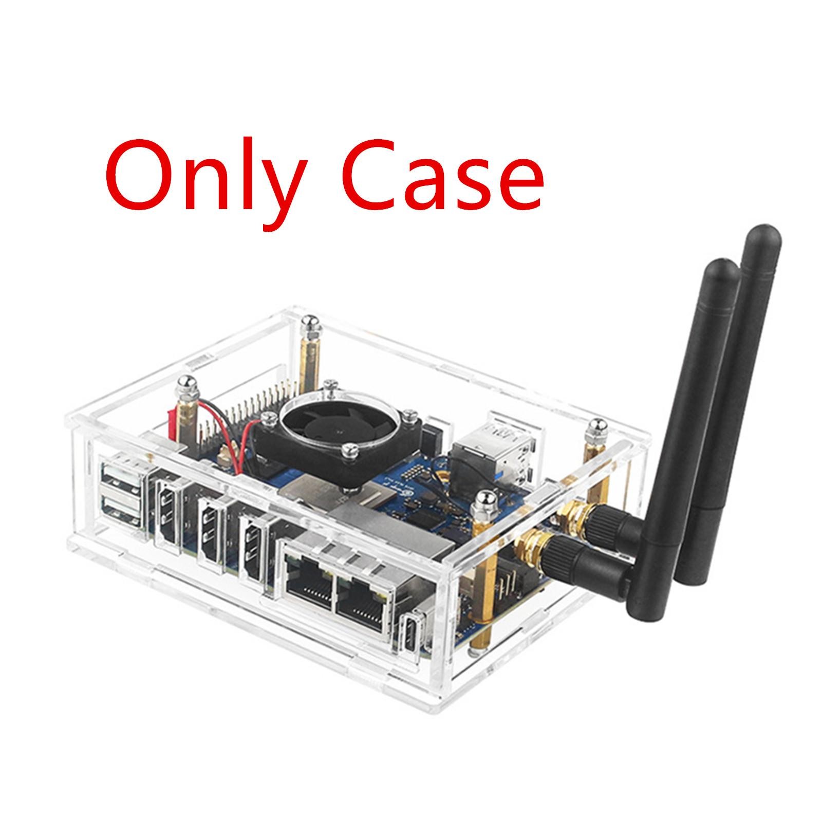 Acrylic Transparent Enclosure Case House With Cooling Fan For Orange Pi 5 Plus