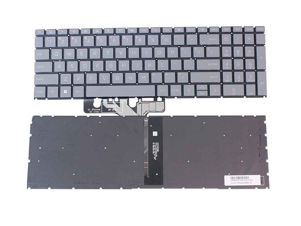 New Backlit Keyboard Gray for HP 15-fd0081wm 15-fd0083wm 15-fd0010nr 15-fd0002nr