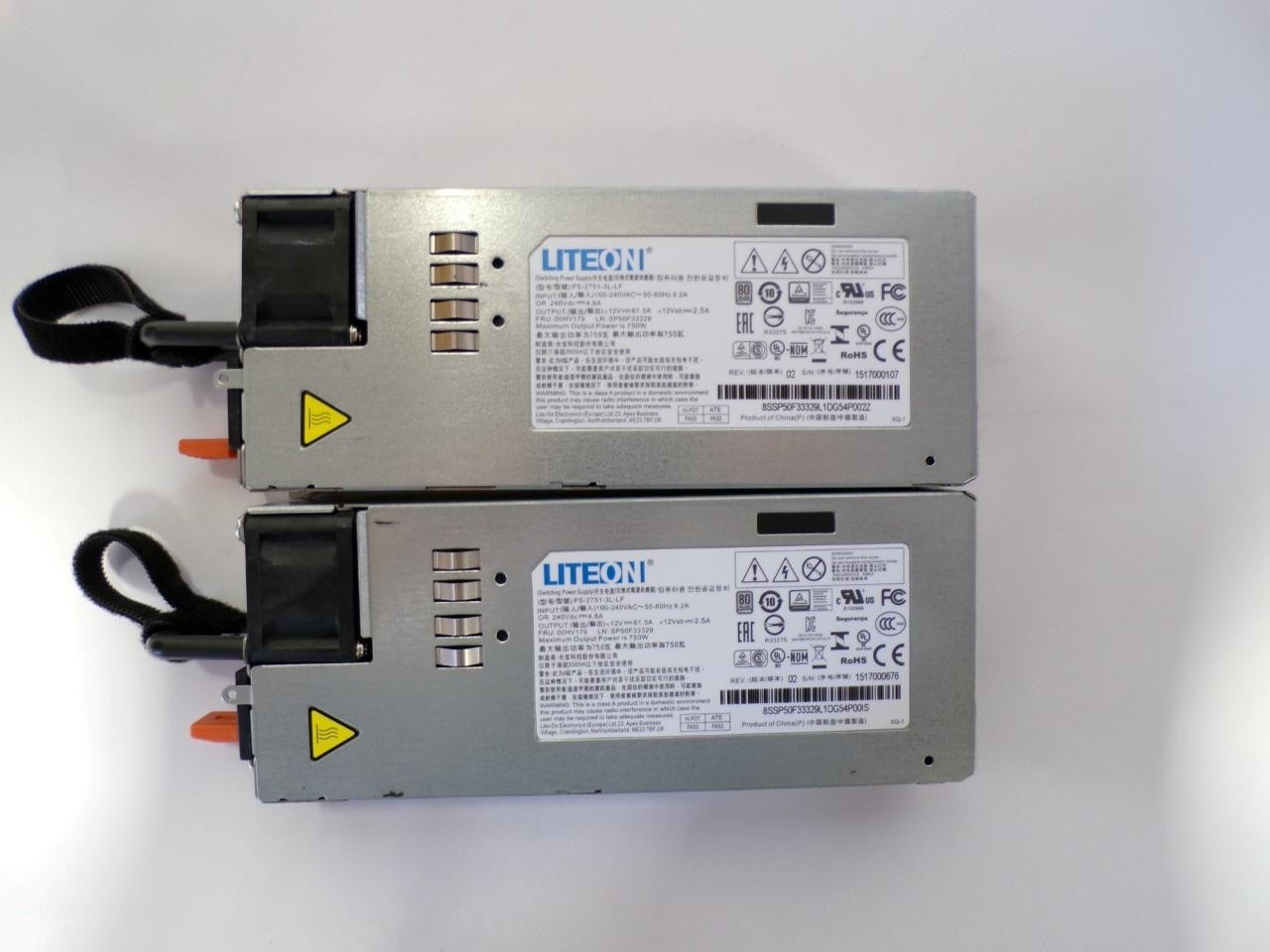 Lot Of 2* LiteON PS-2751-3L-LF 00HV179 750W Switching Power Supply (J752)