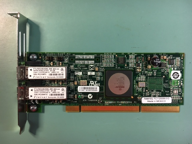 Emulex LightPulse LP11002 Dual Channel Multi-Mode FC 4GB HBA FC112006-01E