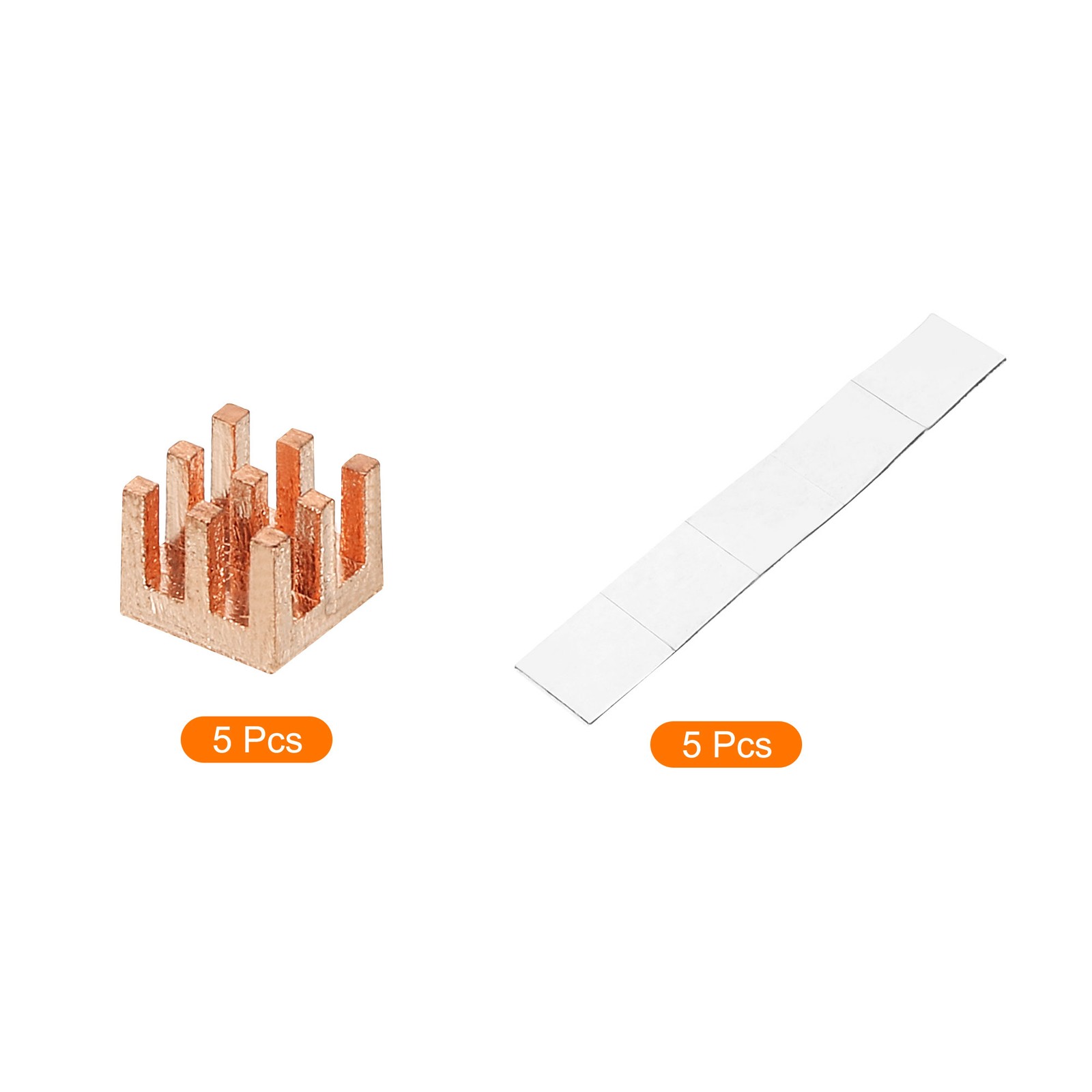 5pcs Copper Heatsink 6 x 6 x 5mm Self Adhesive for IC Chipset Cooler