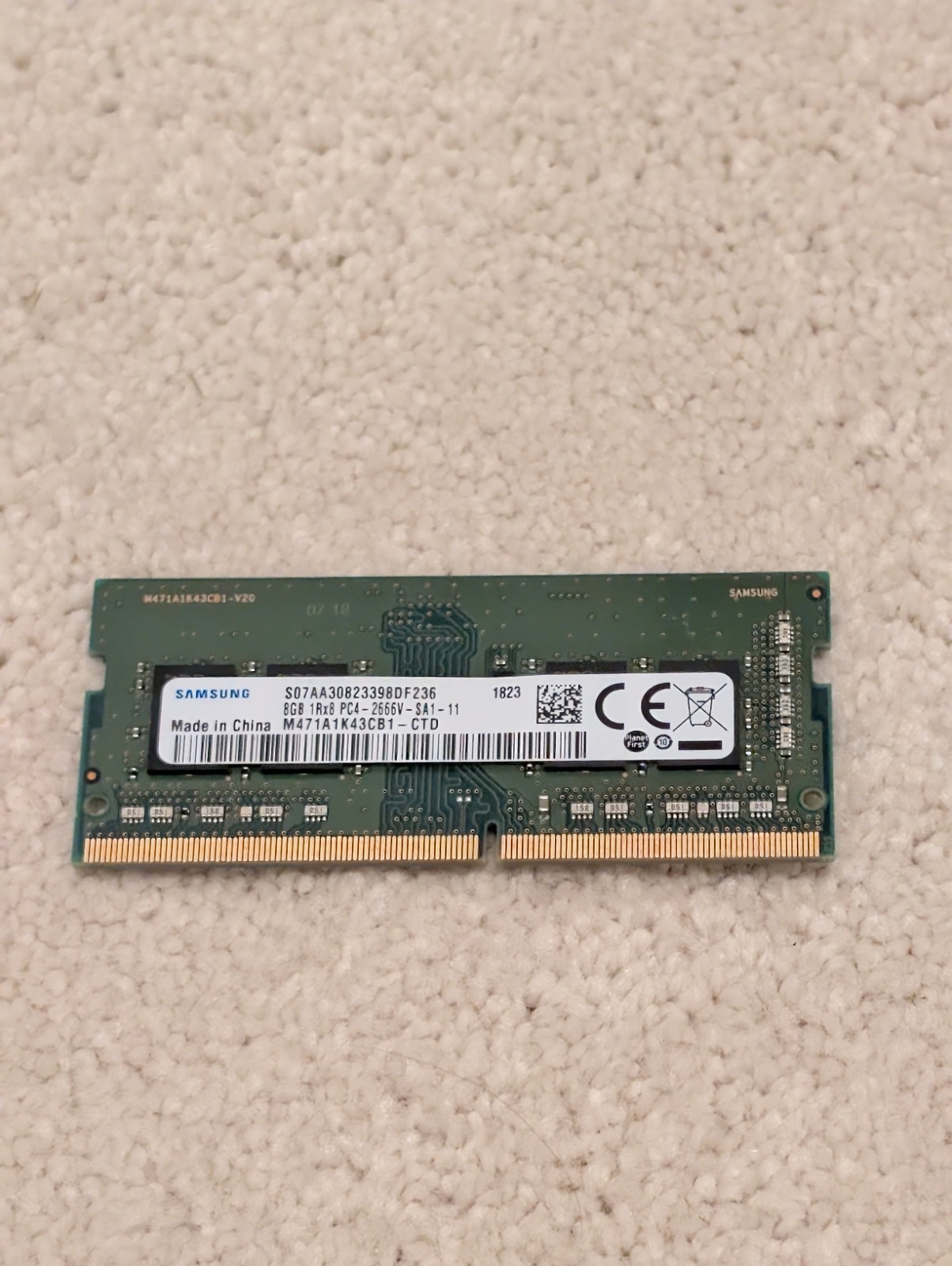 8GB DDR4 RAM Samsung 8GB 1RX8 PC4-2666V-SA1-11