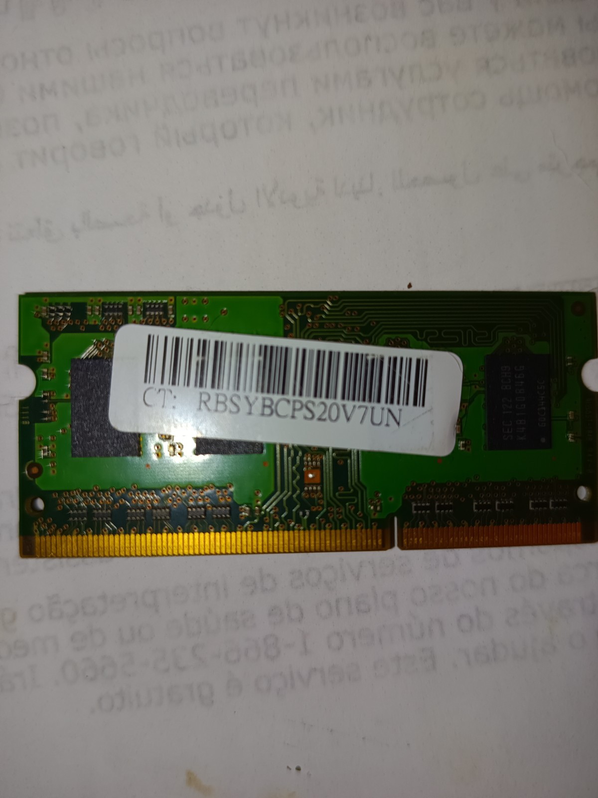 Samsung DDR3 SO-DIMM 1GB PC3-10600S 204-Pin Laptop RAM Module M471B2873GB0-CH9