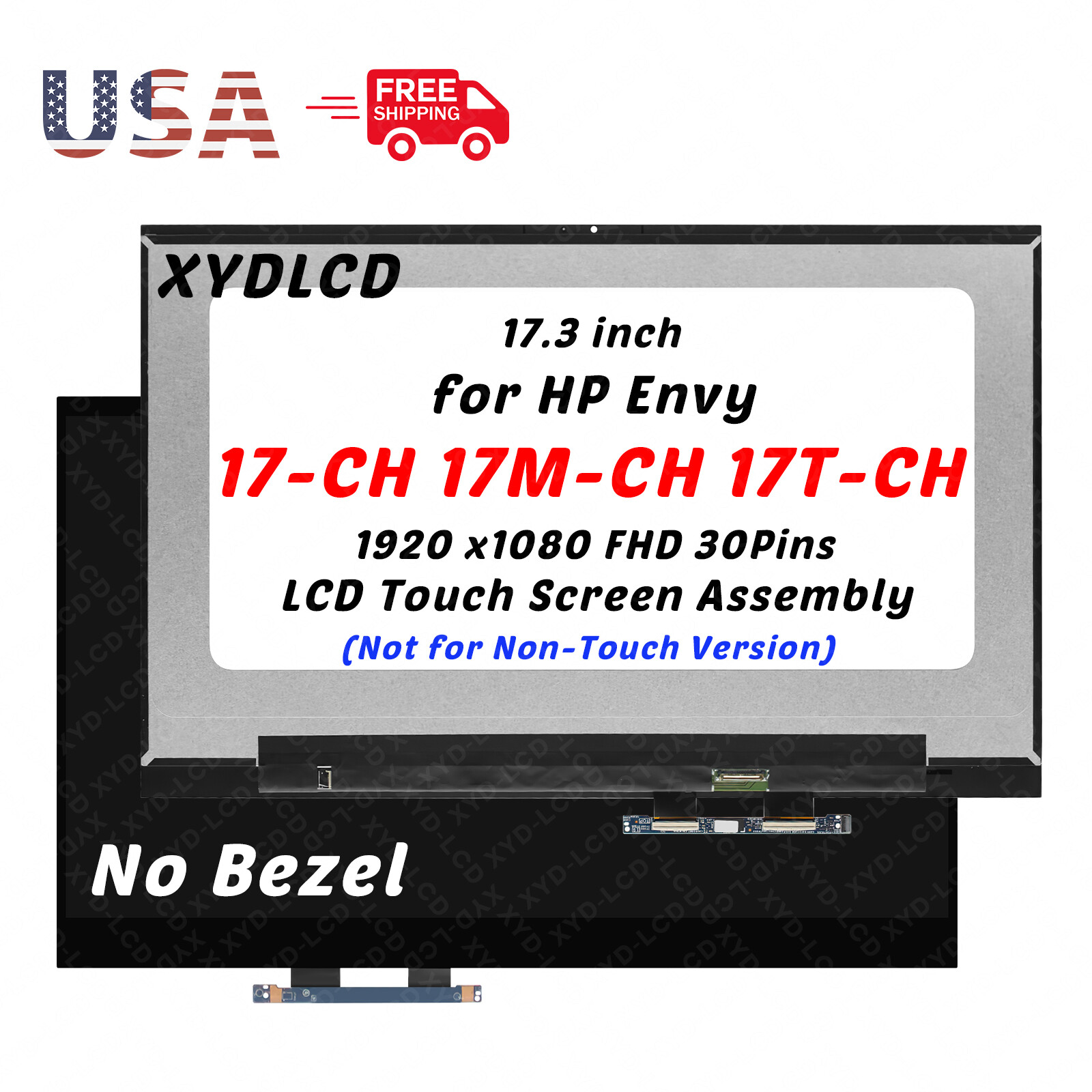 17.3in for HP Envy 17-CH 17-CH2035CL 17-CH2045CL LCD Touch Screen Assembly FHD