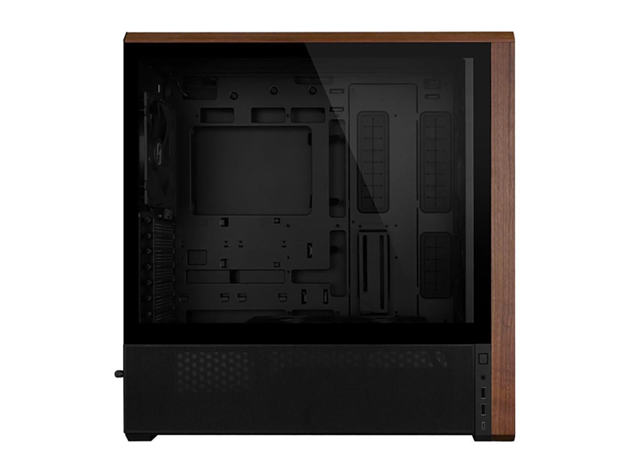 Lian Li LANCOOL 217 Genuine Walnut Wood Computer Case, Mid-Tower ATX PC Case wi