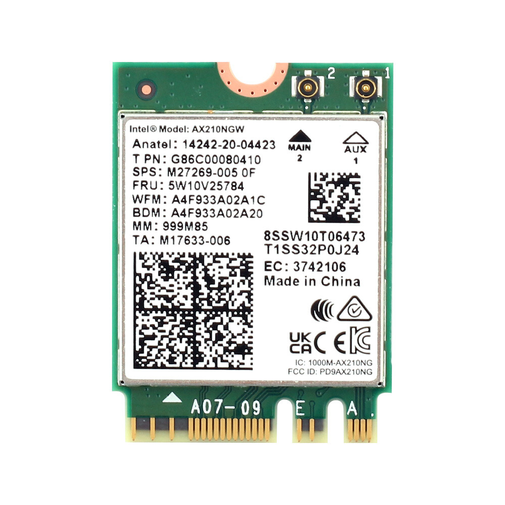 AX210NGW WiFi 6E M.2 Wireless Card 5400Mbps Tri-Band Bluetooth 5.3 NGFF Adapter