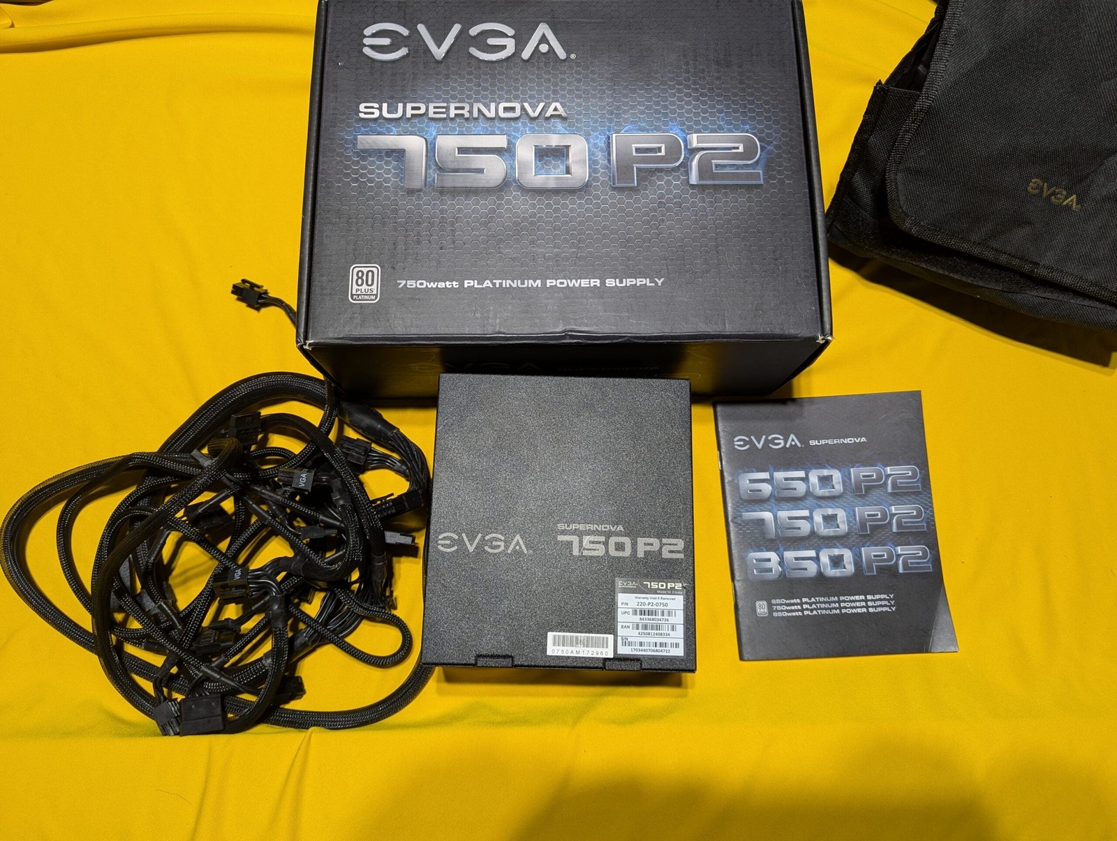 EVGA SuperNOVA 750 P2 750W 80+ Platinum Modular PSU w/ Box Cables