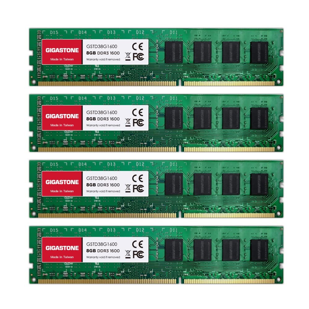 【DDR3 RAM】 GIGASTONE 32GB Kit (4x8GB) DDR3/DDR3L 1600MHz 8GB, 4×8 GB