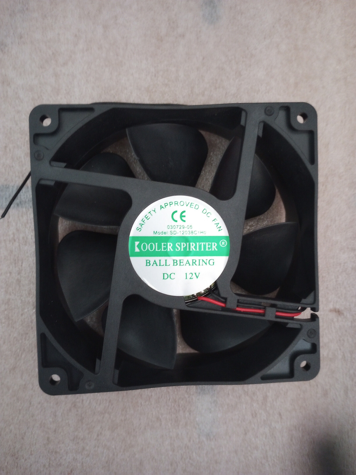 kooler sprinter 120mmx120mmx38mm 12vdc brushless Ball Bearing fan 115cfm