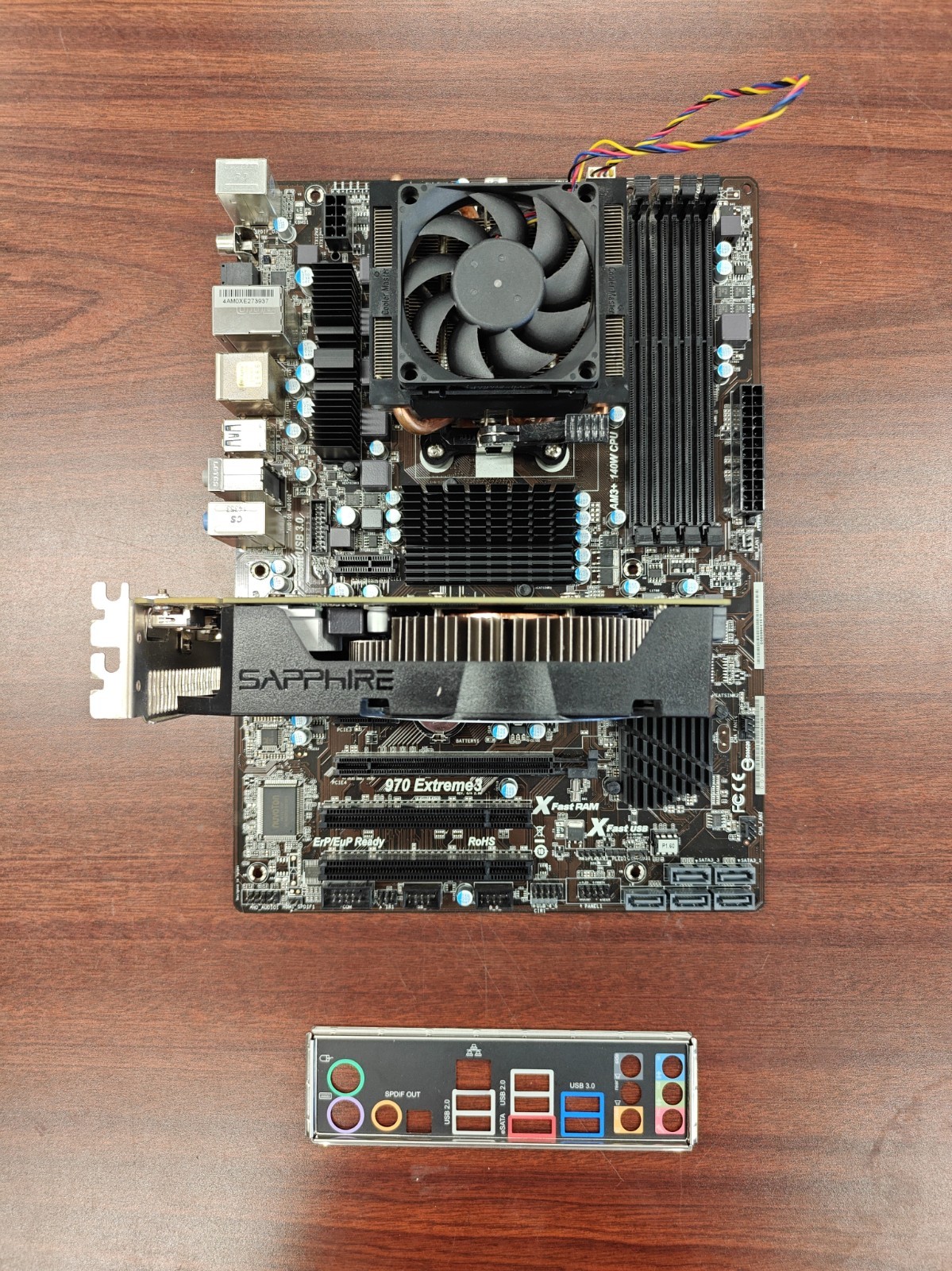 Asrock 970 Extreme3 R2.0 Motherboard Bundle W. Athlon II X4 640, Cooler, R7 260X