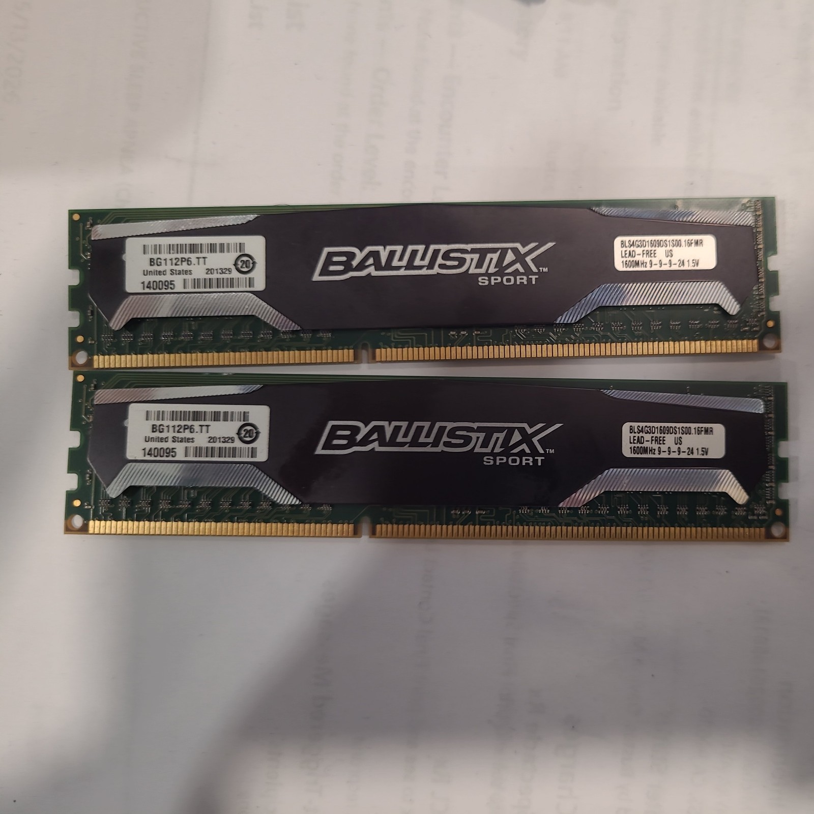 Micron Crucial Ballistix Sport 8GB (2x4GB) DDR3 1600MHz BLS4G3D1609DS1S00.16FER2
