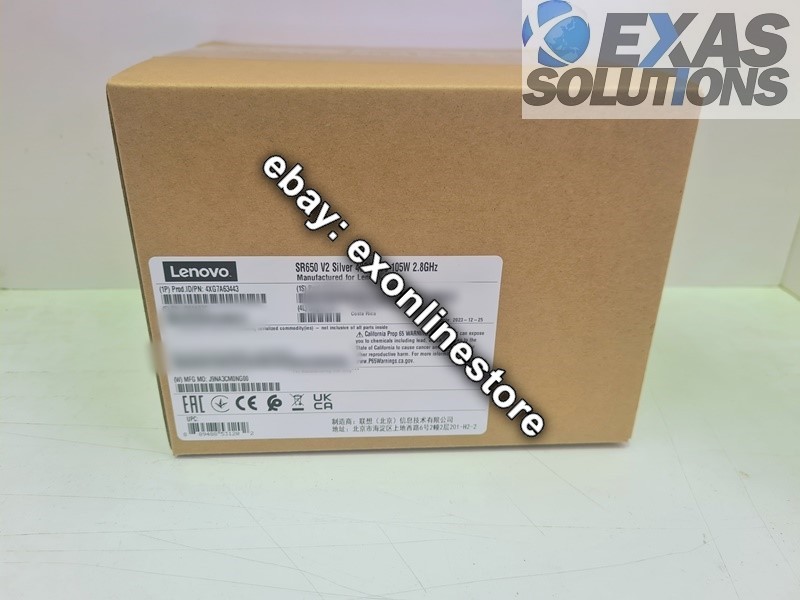 4XG7A63443 – SR650 V2 Intel Xeon Silver 4309Y 8C 2.8GHz Option Kit w/o Fan SRKXS