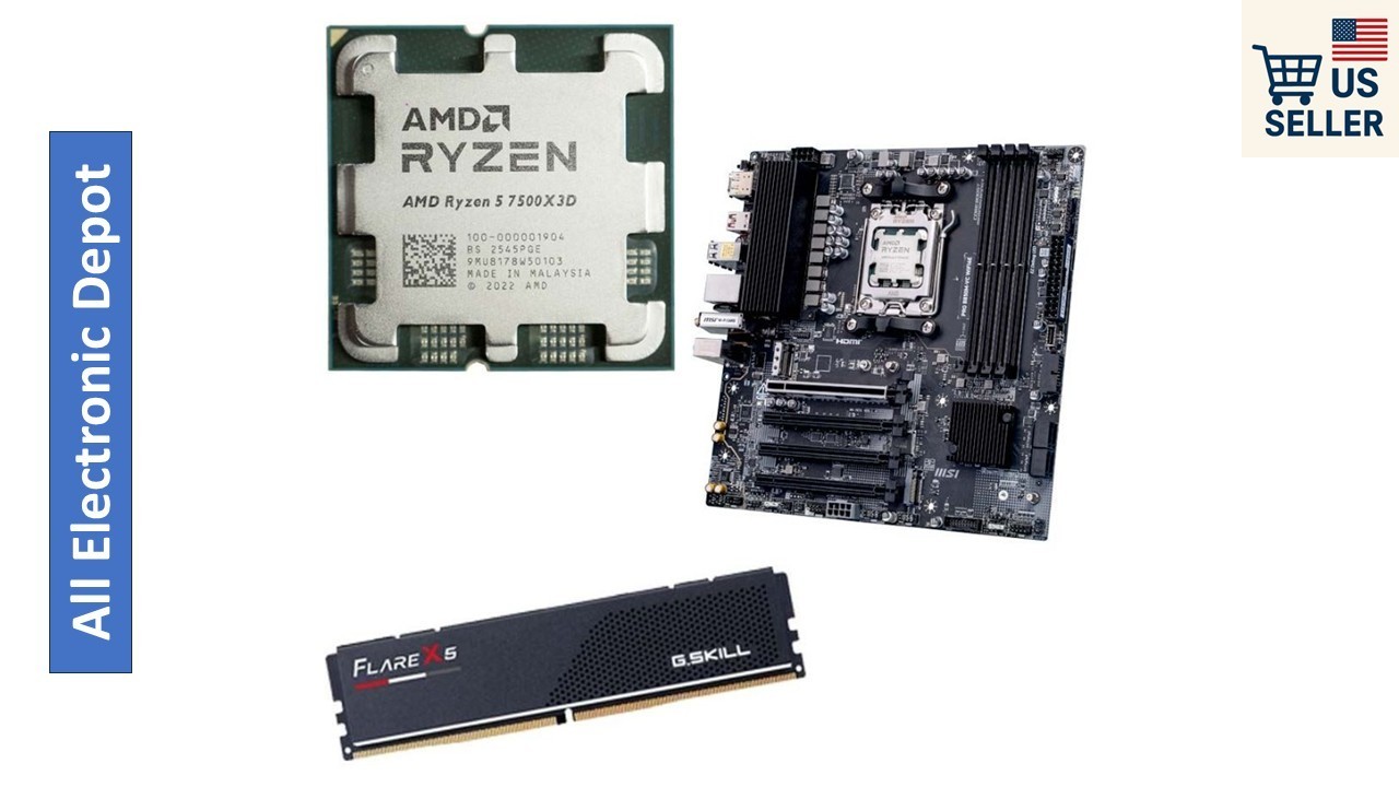 New AMD Ryzen 5 7500X3D MSI B850M-VC Pro WiFi AM5 G.Skill Flare X5 16GB DDR5 RAM