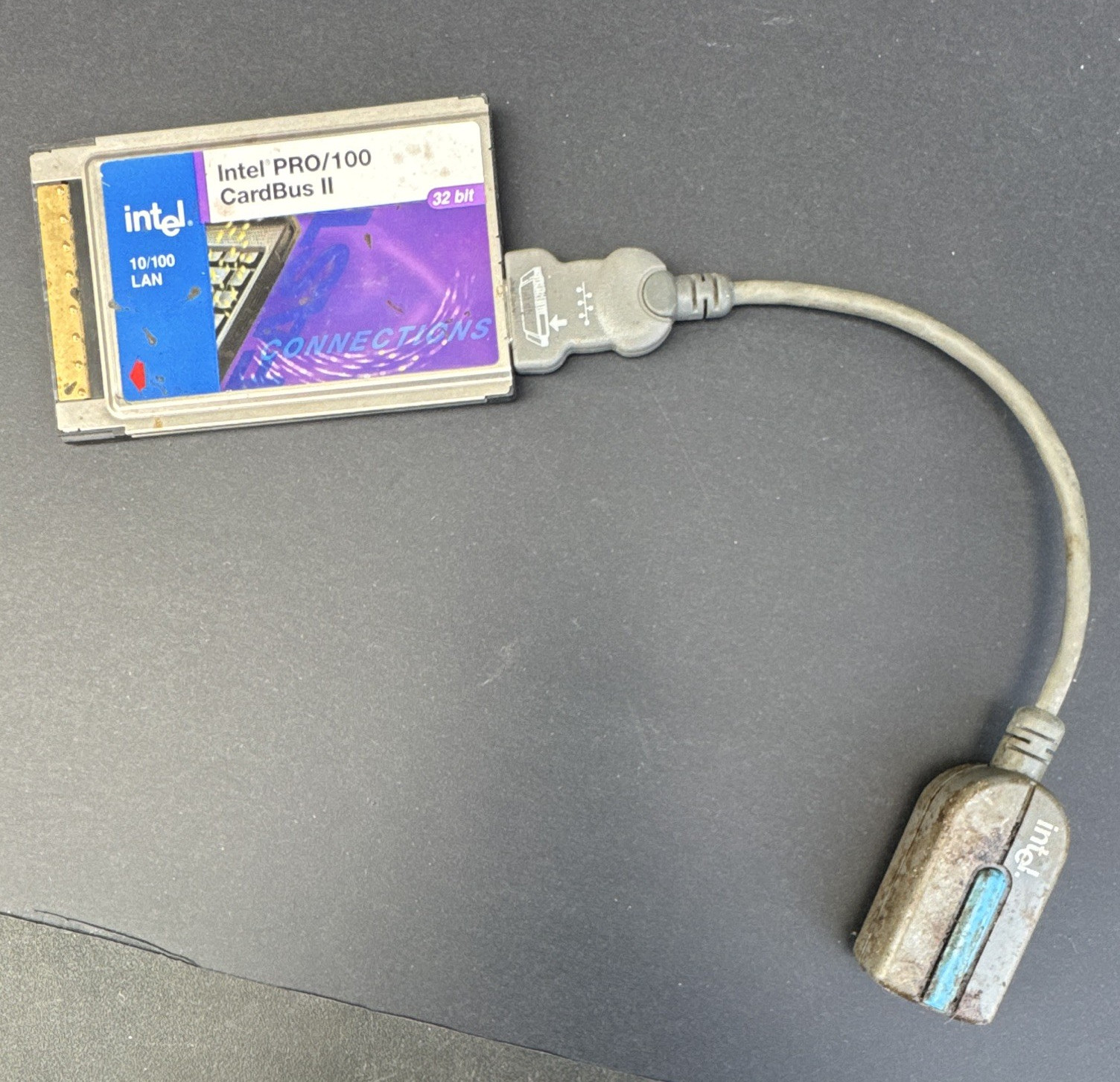 Intel PRO/100 CardBus II 32-bit 10/100 Wired LAN PC Card RJ-45 Dongle