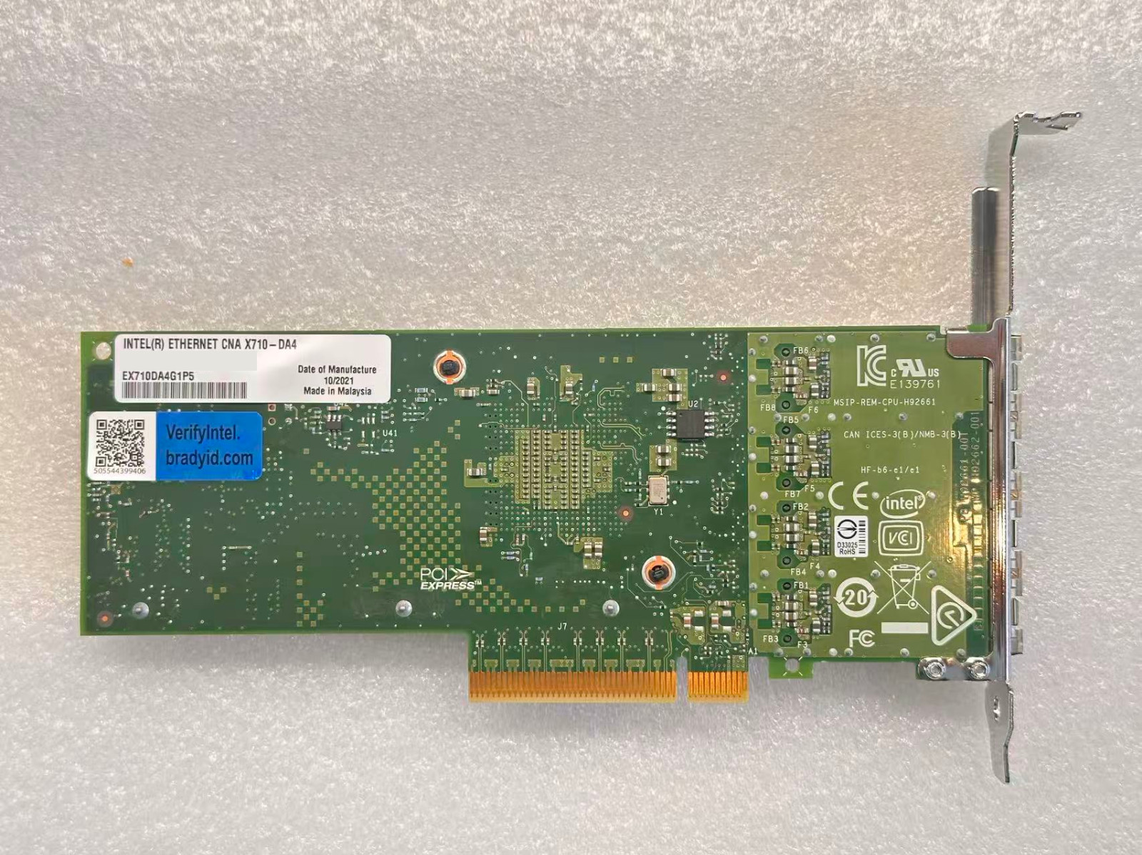 Intel CAN X710-DA4/EX710DA4G1P5 high-performance quad-port 10GbE network adapt