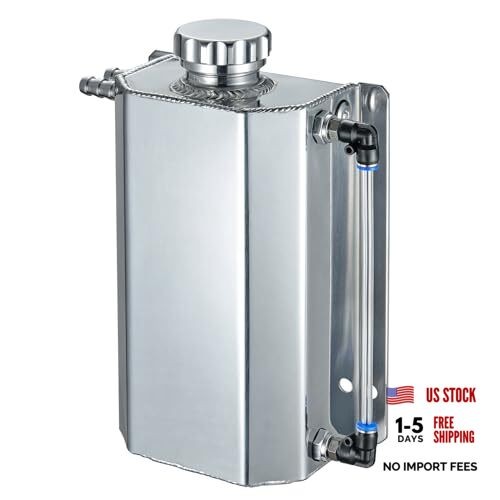 Coolant Overflow Reservoir Tank 2L Expansion Catch Can 2 Liters silver